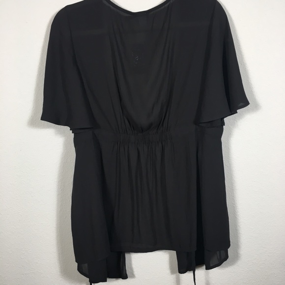 Torrid Black Wrap Front Blouse Size 0 - Picture 6 of 8